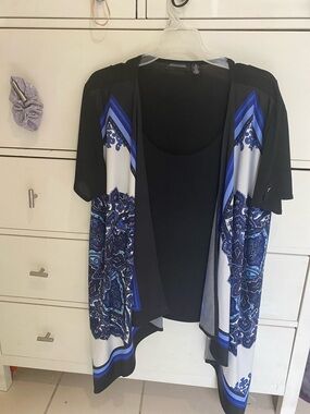 Notations Black Open-Front Cardigan